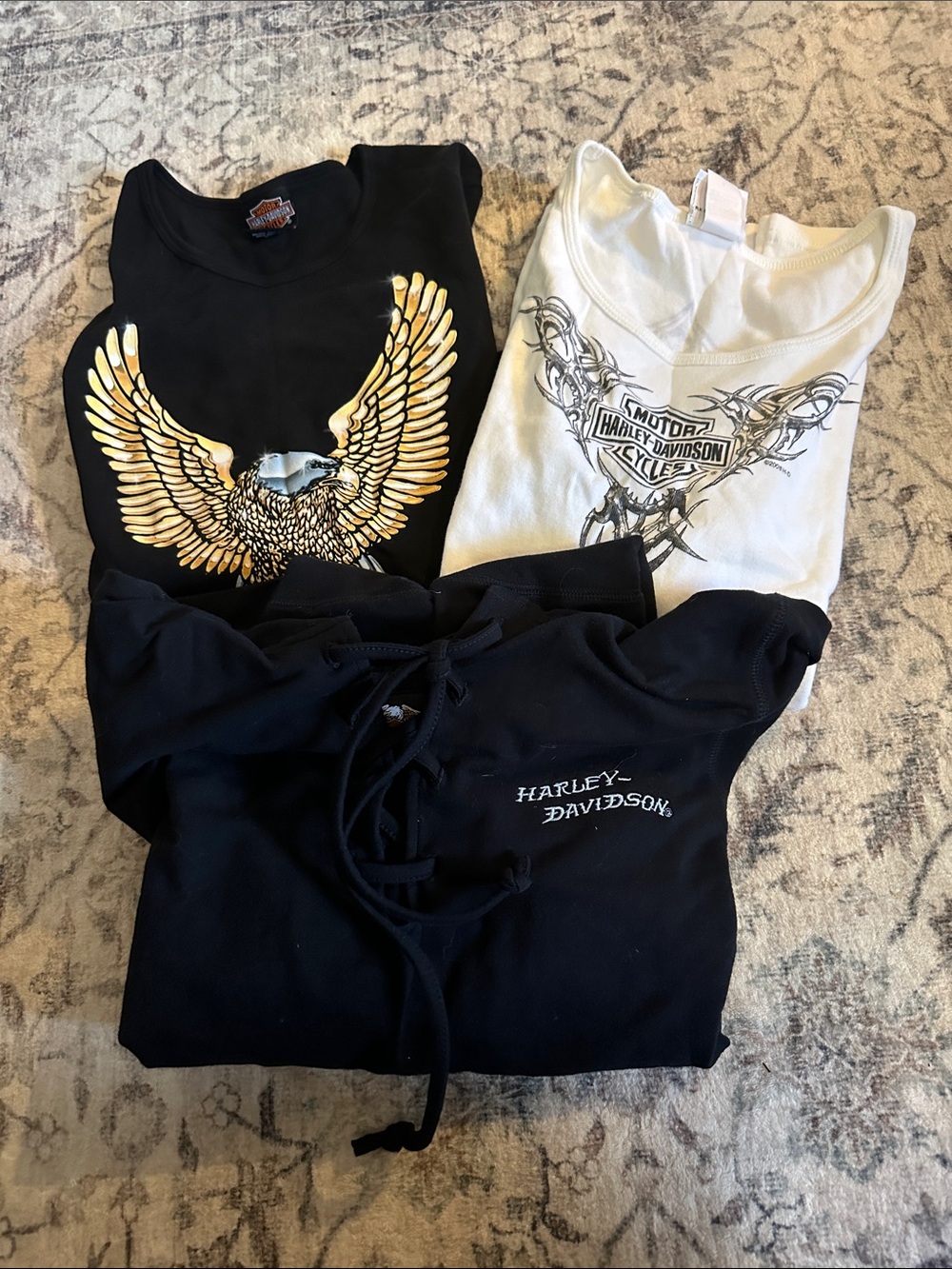Harley-Davidson Women’s Tops. Hoodie and 2 long sleeve tops - Picture 1 of 12